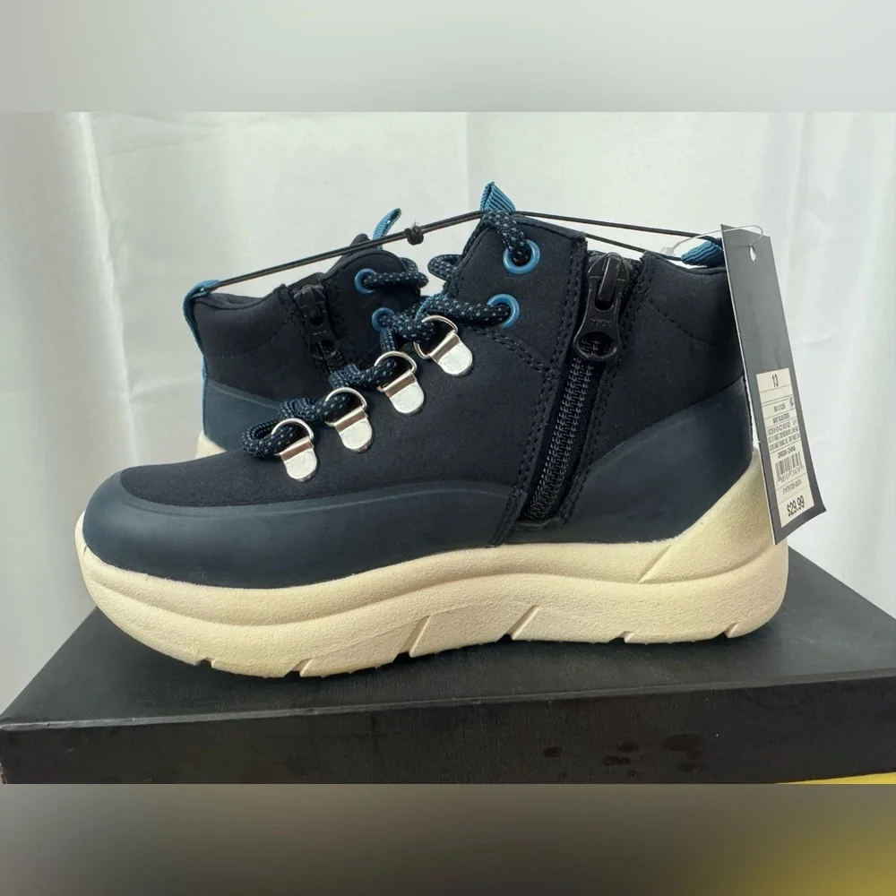 Unisex Kids Easy On & Off Navy & Blue High-Top Sneakers/Boots Little Kids 13 NWT